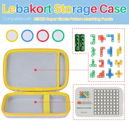 Lebakort Storage Case for GiiKER Super Blocks – Off White + Red Protective EVA Case