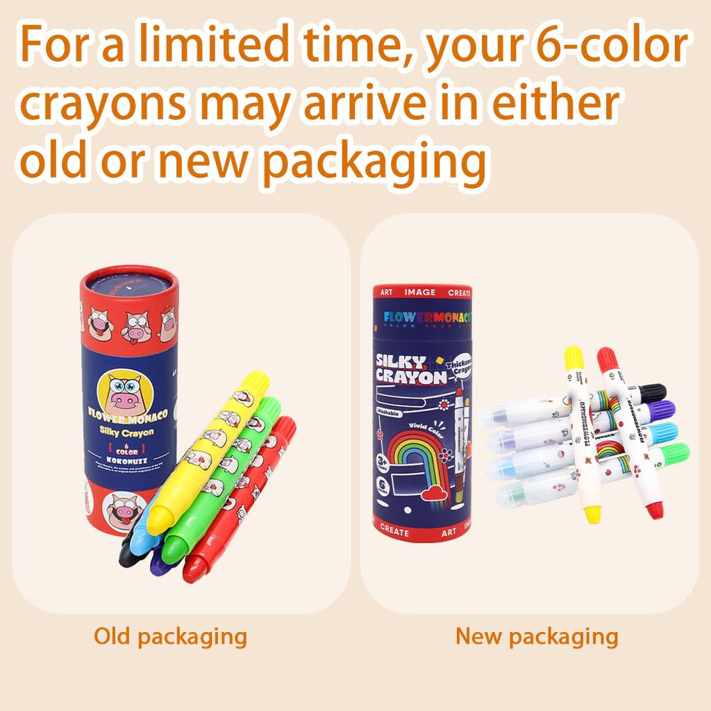 Lebze Jumbo Crayons for Toddlers - 24 Washable, Non-Toxic Crayons in 6 Colors, Easy to Hold