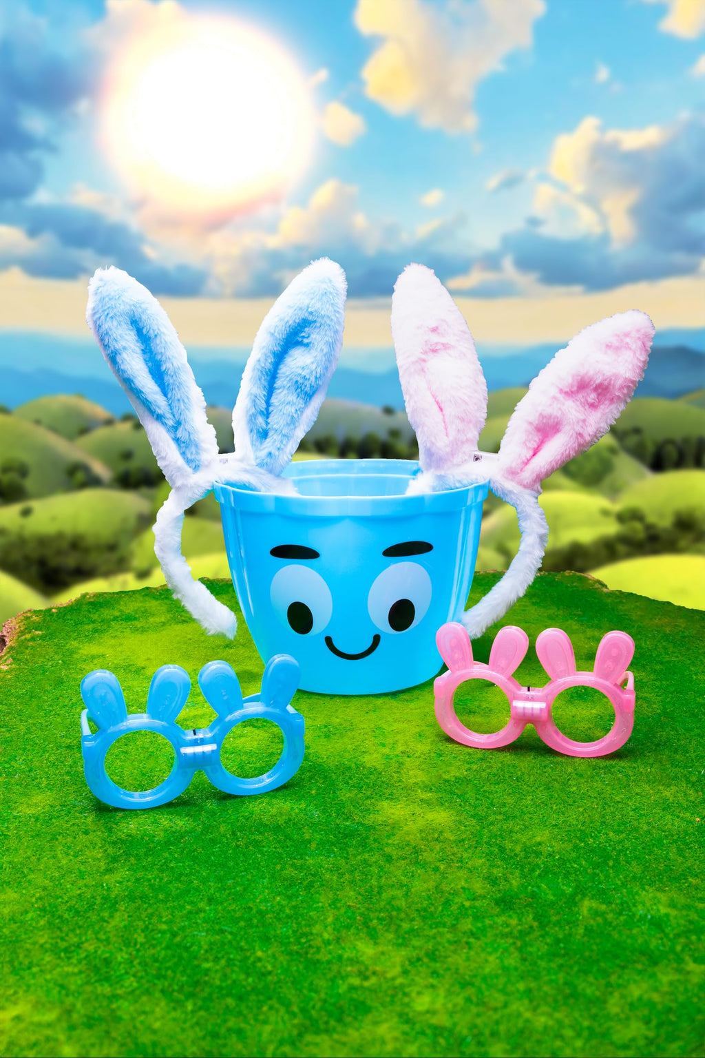 LED Glowing Bunny Ear Headbands for Kids – 4 Pack Light Up Party Headwear with Batteries Included