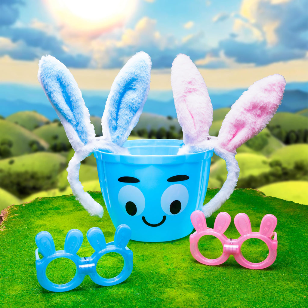 LED Glowing Bunny Ear Headbands for Kids – 4 Pack Light Up Party Headwear with Batteries Included