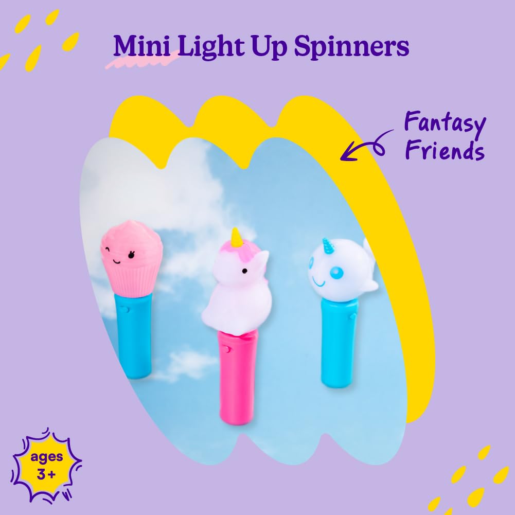 LED Light Up Spinner Wands 3-Pack – Safari Animal Glow Toys for Kids Party Favors