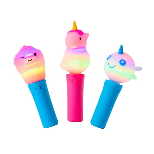 LED Light Up Spinner Wands 3-Pack – Safari Animal Glow Toys for Kids Party Favors