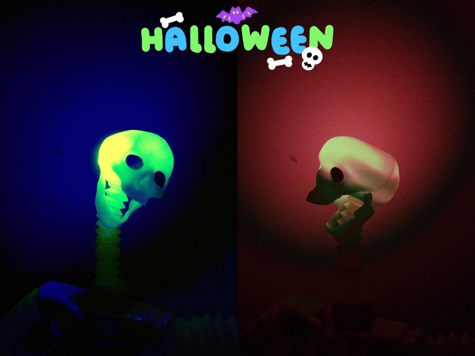 LED Skeleton Pop Tubes - 4 Pack Halloween Fidget Toy with Suction Cups & Light-Up Head | AGRASIV