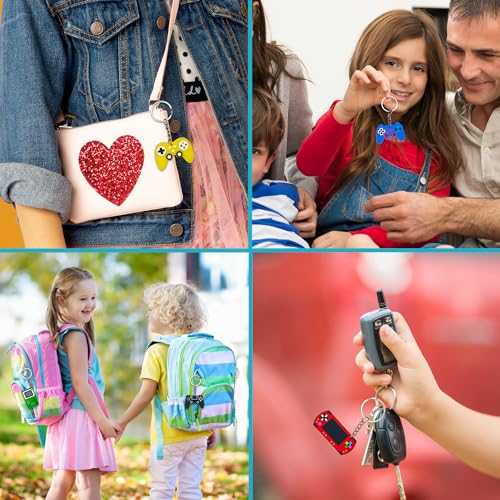 Leetous 30 Pack Valentine's Day Video Game Keychains with Cards for Classroom Exchange