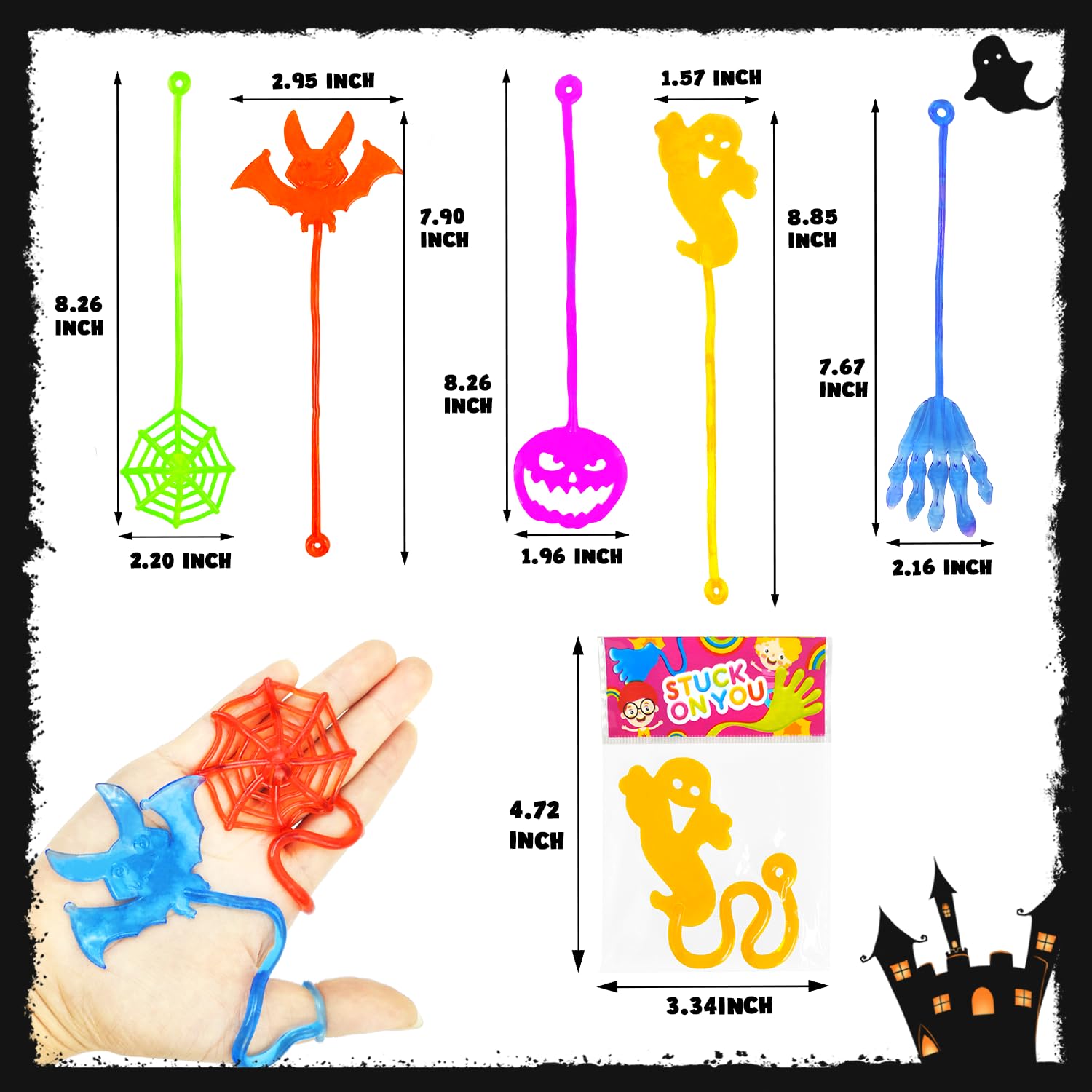 Leetous 42-Piece Halloween Sticky Hands Set – Non-Candy Party Favors for Toddlers