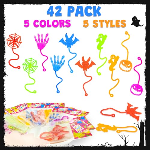 Leetous 42-Piece Halloween Sticky Hands Set – Non-Candy Party Favors for Toddlers
