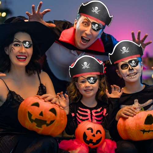 Legigo 36-Piece Pirate Hat and Eye Mask Set for Costume Parties