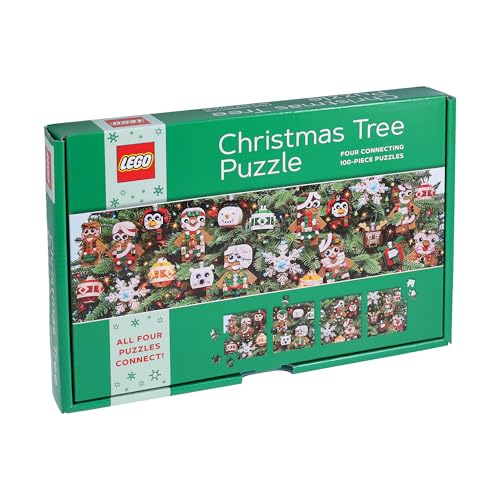 LEGO Christmas Tree Puzzle | 4 Connective 100-Piece Jigsaw Puzzles for Families