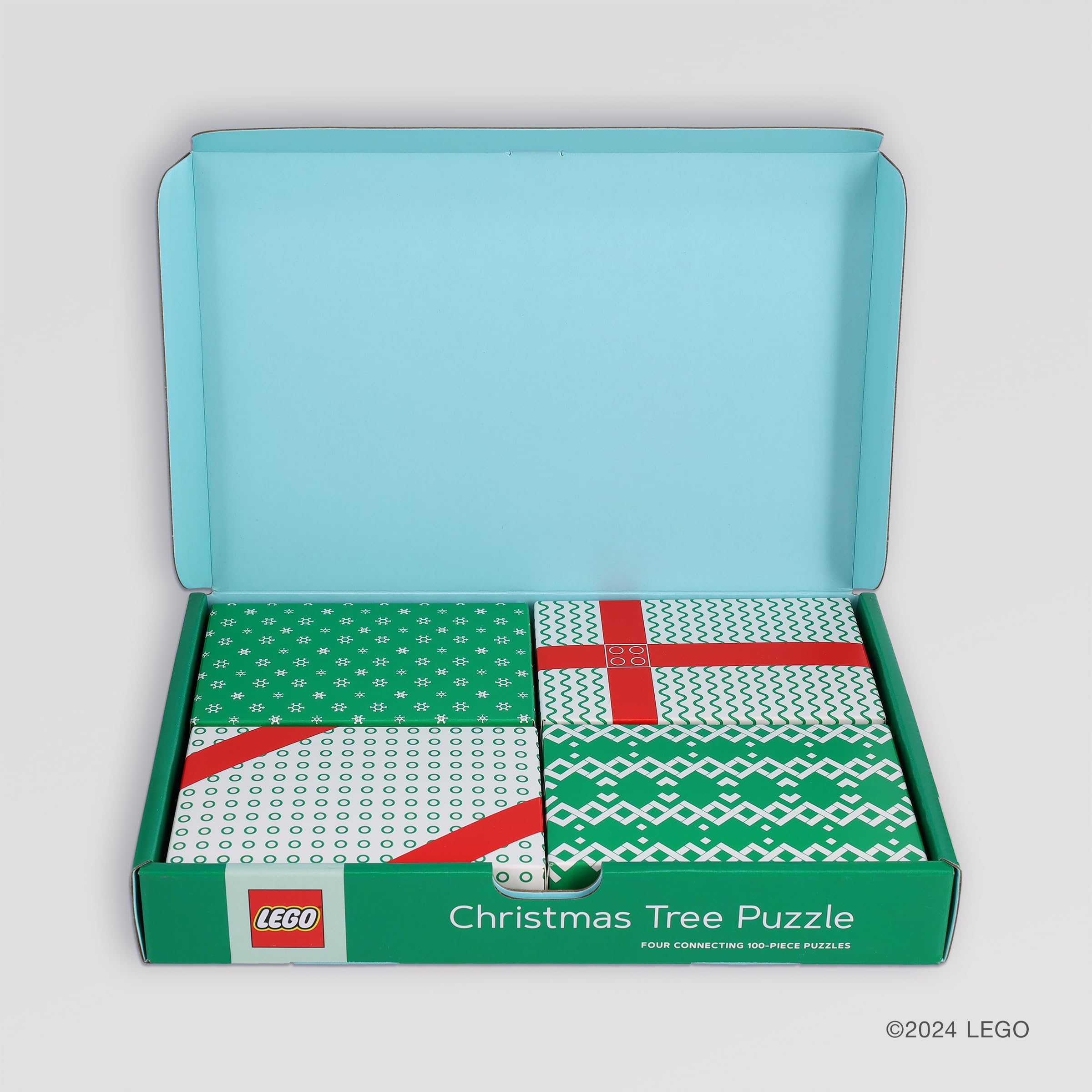 LEGO Christmas Tree Puzzle | 4 Connective 100-Piece Jigsaw Puzzles for Families