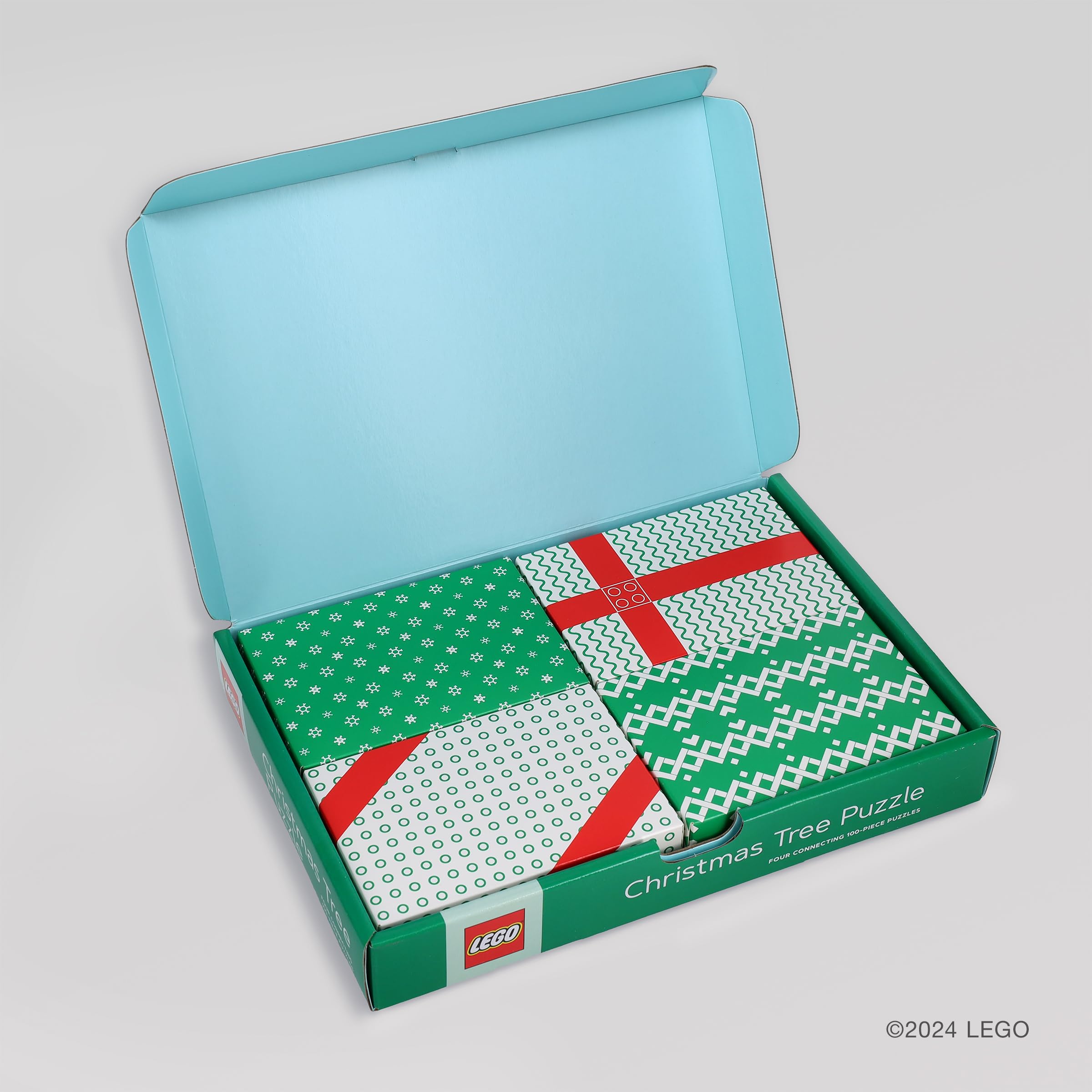 LEGO Christmas Tree Puzzle | 4 Connective 100-Piece Jigsaw Puzzles for Families