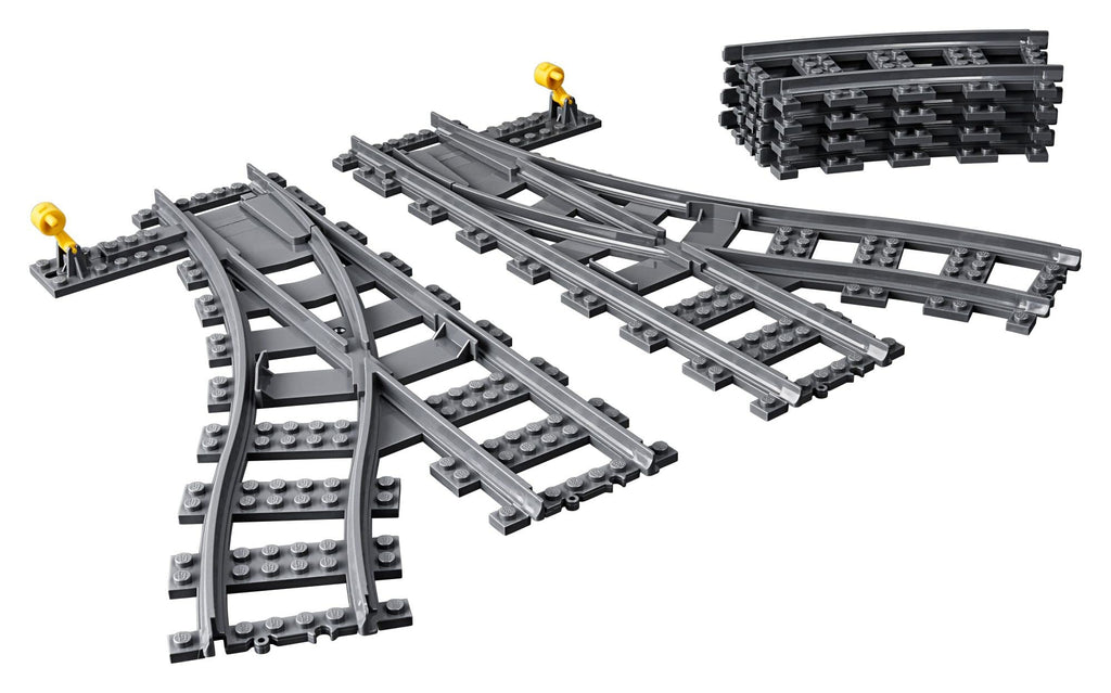LEGO City Switch Tracks 60238: Expand Your Train Layout with Curved and Switch Tracks (8 Pieces)