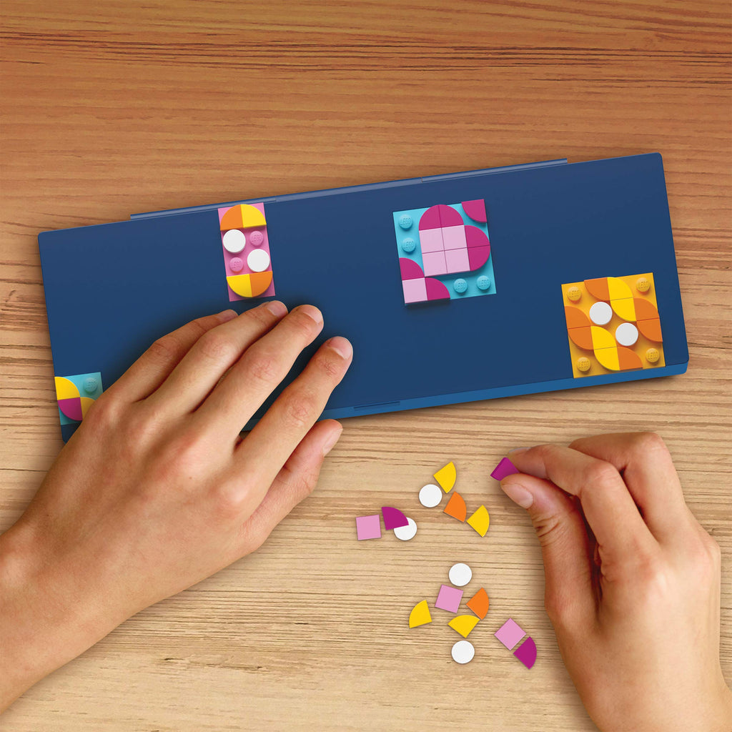 LEGO DOTS Pencil Box - DIY Craft Kit for Kids, Blue, 46 Tiles, Ages 6+
