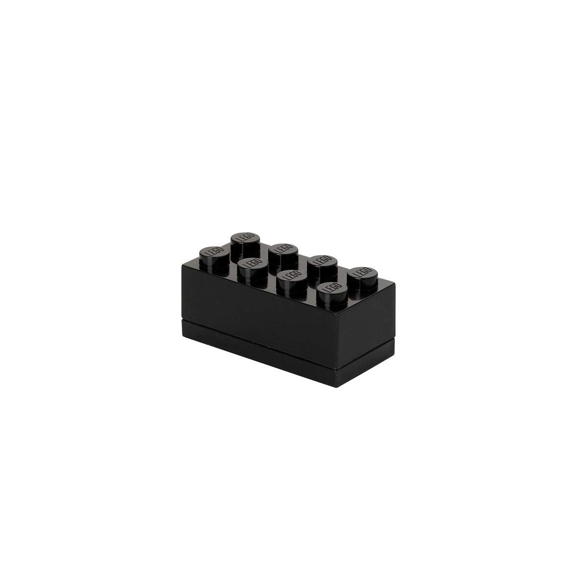 LEGO Mini Box Black Brick 8 Snack Container - 1.8 x 3.6 x 1.7 Inches