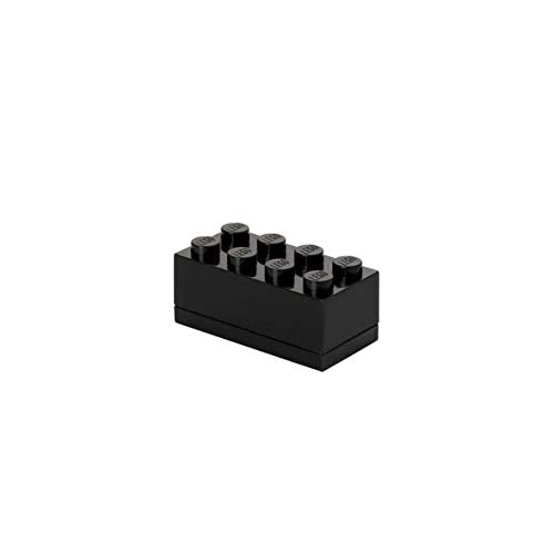 LEGO Mini Box Black Brick 8 Snack Container - 1.8 x 3.6 x 1.7 Inches