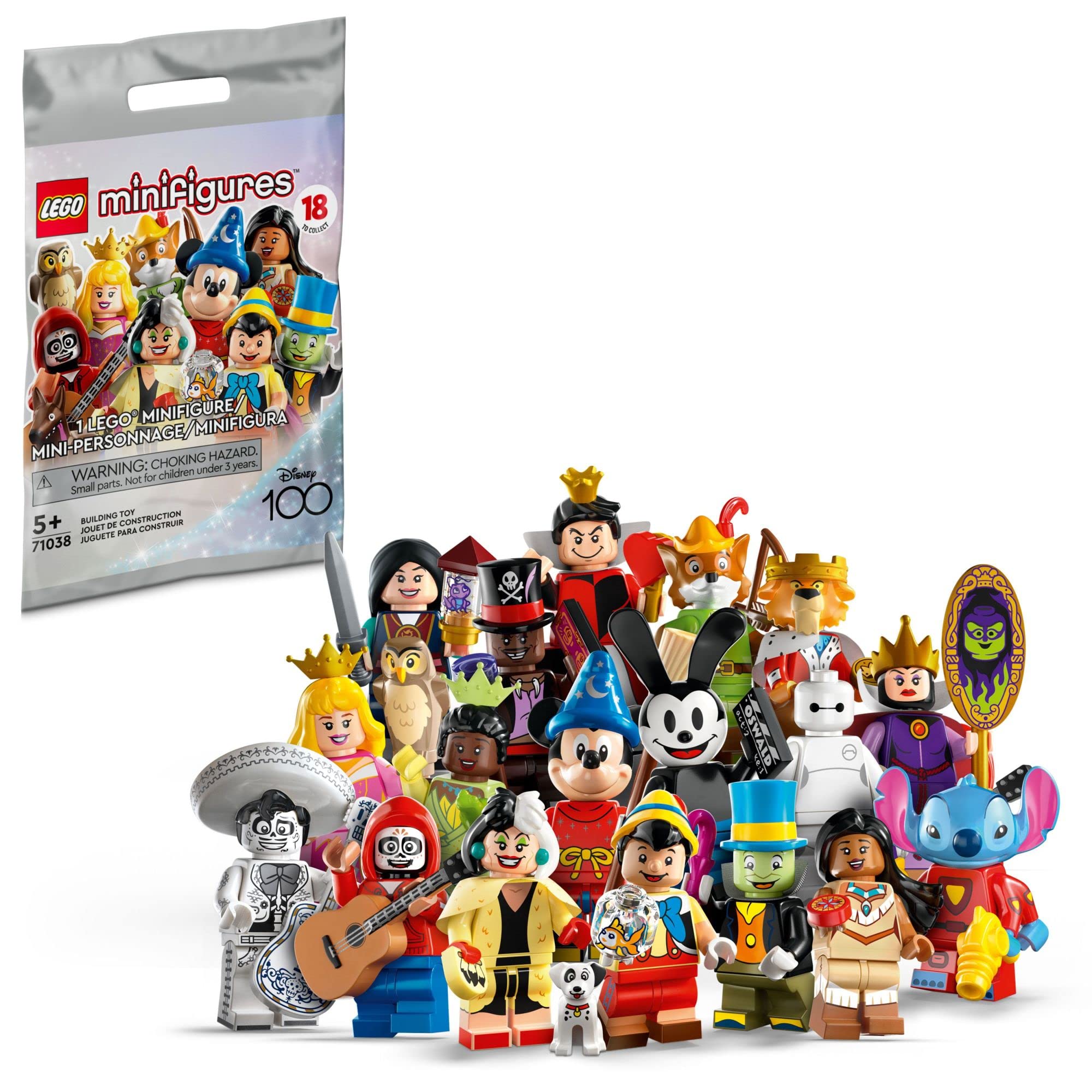 LEGO Minifigures Disney 100 71038 Blind Bags – Collect All 18 Iconic Characters