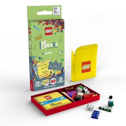 LEGO Recreate Activity Cards Castle – Building Challenges with 30+ Cards and 25 LEGO Elements for Kids Ages 6+