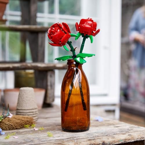 LEGO Roses (40460) – 2 Buildable Red Artificial Flowers with Adjustable Stems, 120 Pieces, Ages 8+