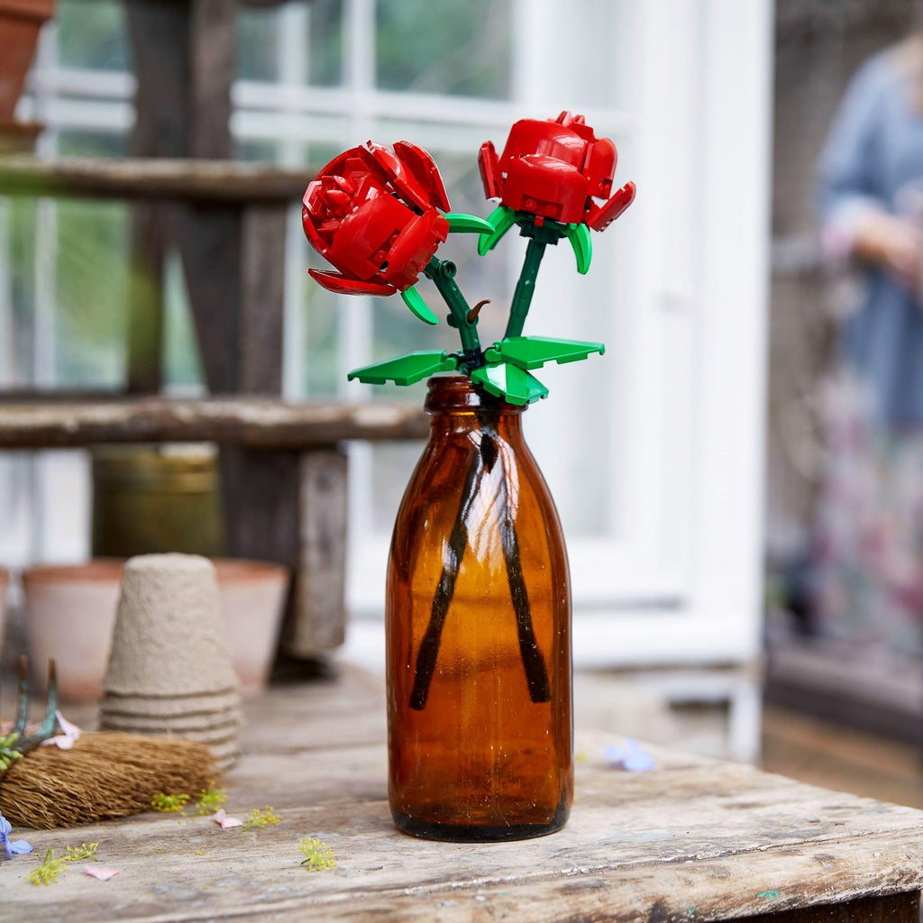 LEGO Roses (40460) – 2 Buildable Red Artificial Flowers with Adjustable Stems, 120 Pieces, Ages 8+