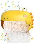 Lehoo Castle Dinosaur Bath Bubble Machine - Yellow, IP6 Waterproof, 2 Play Modes, for Kids Ages 1-3