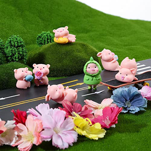 Leitee 19-Piece Pink Pig Figurine Set – Mini PVC Animal Cake Toppers for Parties & Decor