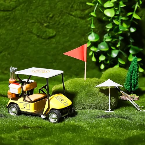 Leitee 21 Pcs Golf Cake Topper Set - Mini Cart, Clubs, Balls, Trees, Umbrellas, Flags