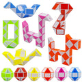 LENDOD 12-Pack Mini Fidget Snake Cubes – 24-Block Twist Puzzle Toys for Kids, Party Bag Fillers, 6 Color Combos