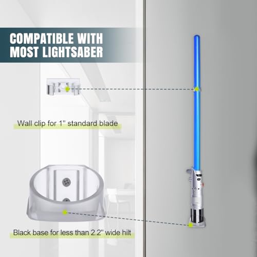 Lenink 2 Pack Clear Lightsaber Wall Mount – Holds Galaxy’s Edge, Darth Revan, Darth Vader Sabers