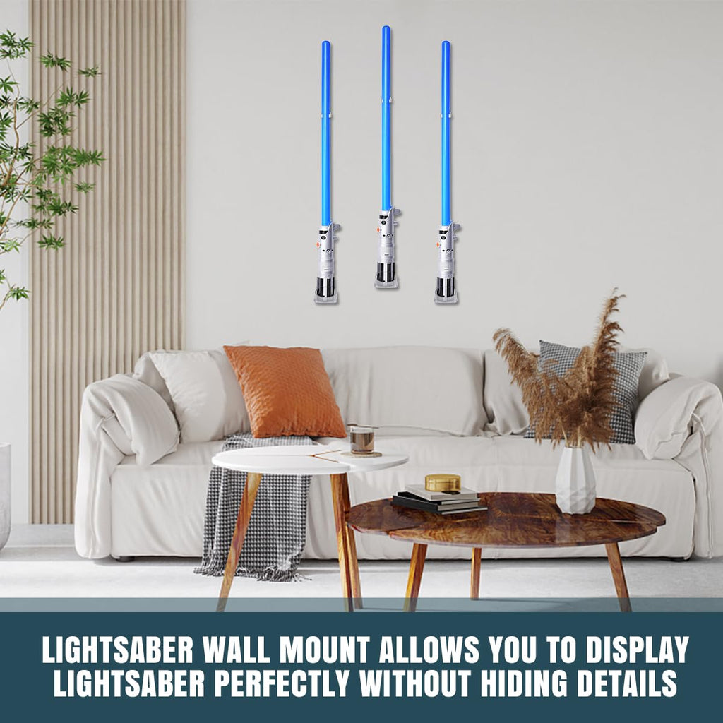 Lenink 2 Pack Clear Lightsaber Wall Mount – Holds Galaxy’s Edge, Darth Revan, Darth Vader Sabers
