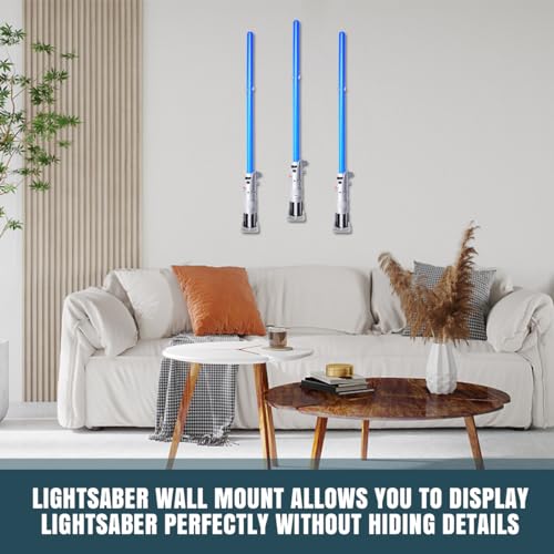 Lenink 2 Pack Clear Lightsaber Wall Mount – Holds Galaxy’s Edge, Darth Revan, Darth Vader Sabers