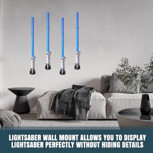 Lenink 2 Pack Lightsaber Wall Mount - Black ABS Holder for 1-Inch Blades, Includes Hardware