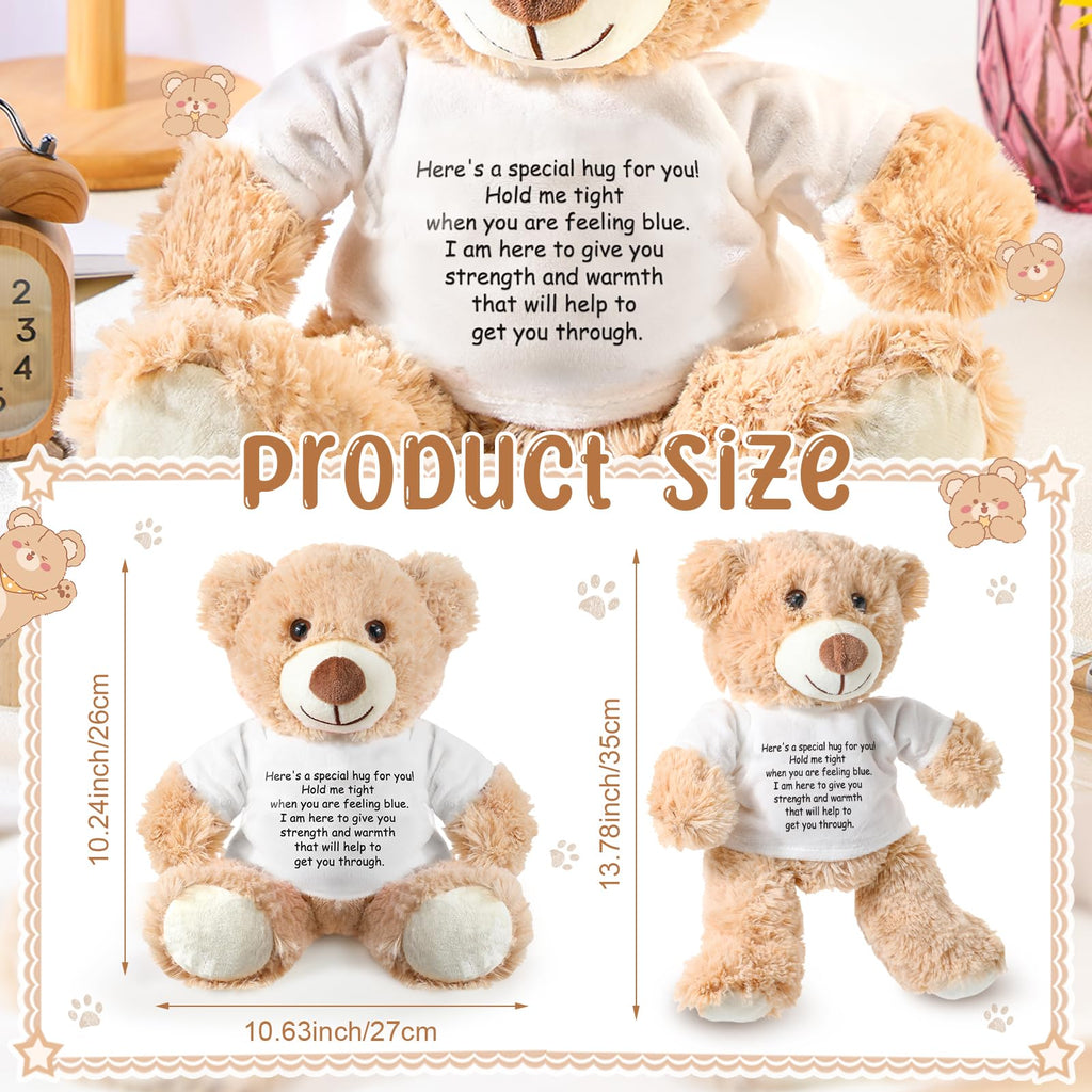 Lenwen Khaki Comfort Bear – Get Well Soon & Sympathy Plush Gift with Inspirational Shirt