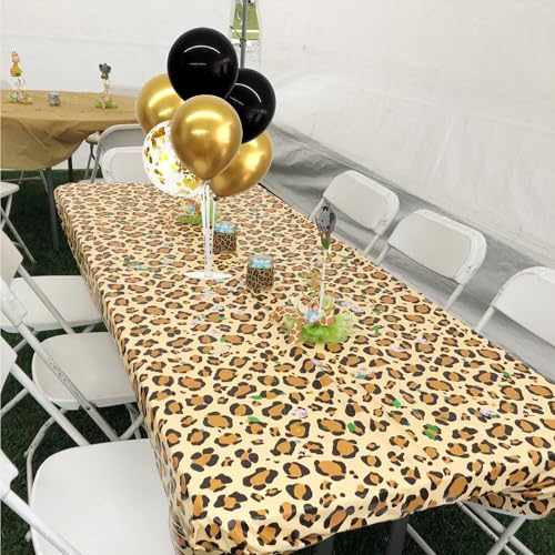 Leopard Print Party Decorations Kit – Cheetah Banner, Balloons & Tablecloth by PEMOTYST
