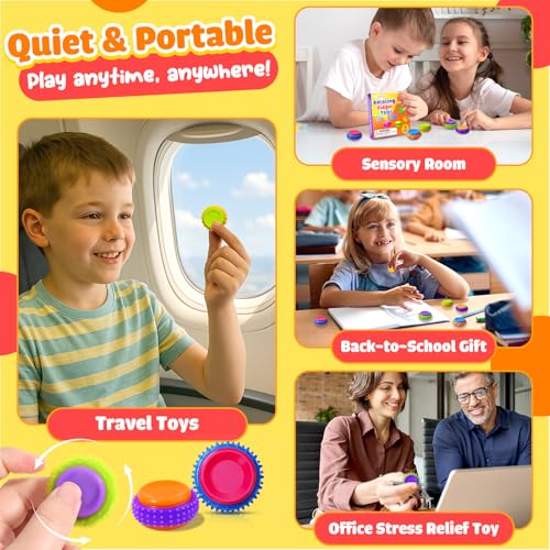 LESONG 9-Pack Fidget Sensory Toys – Quiet Textured Finger Spinners for Stress Relief & Focus