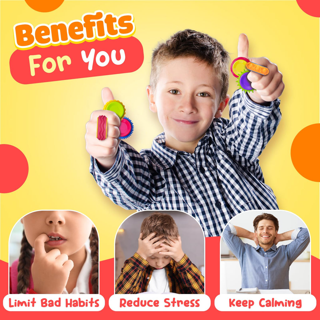 LESONG 9-Pack Fidget Sensory Toys – Quiet Textured Finger Spinners for Stress Relief & Focus