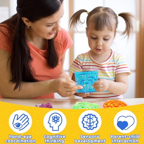 LESONG Squishy Sensory Maze Fidget Toys 4-Pack – Calming Gel Filled Toys for Kids and Adults
