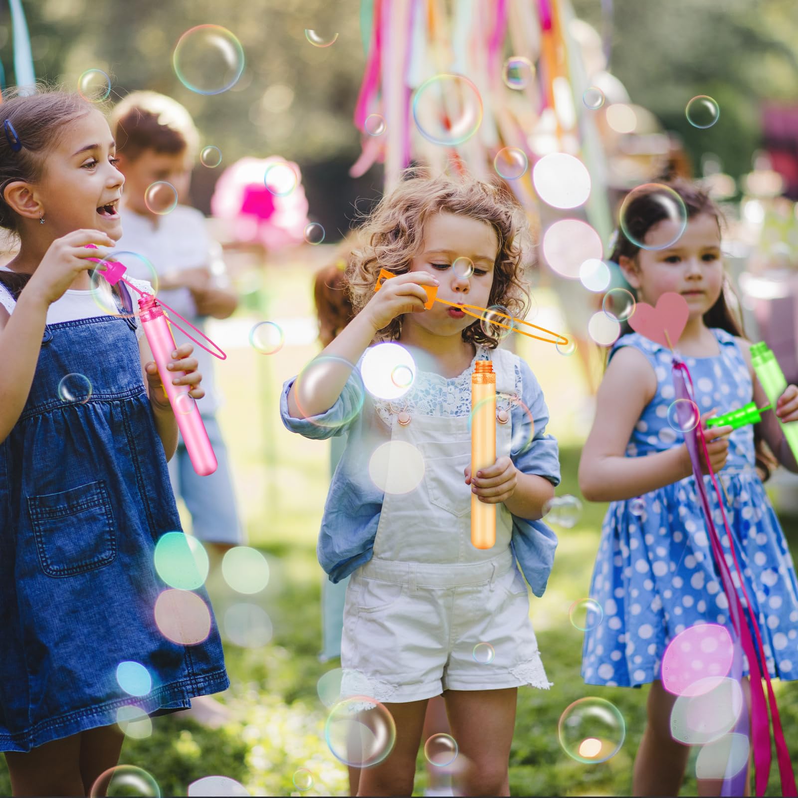 Letapapa 12-Pack Giant Bubble Wands – 6 Colors, 2 oz Each, Party Favors for Kids