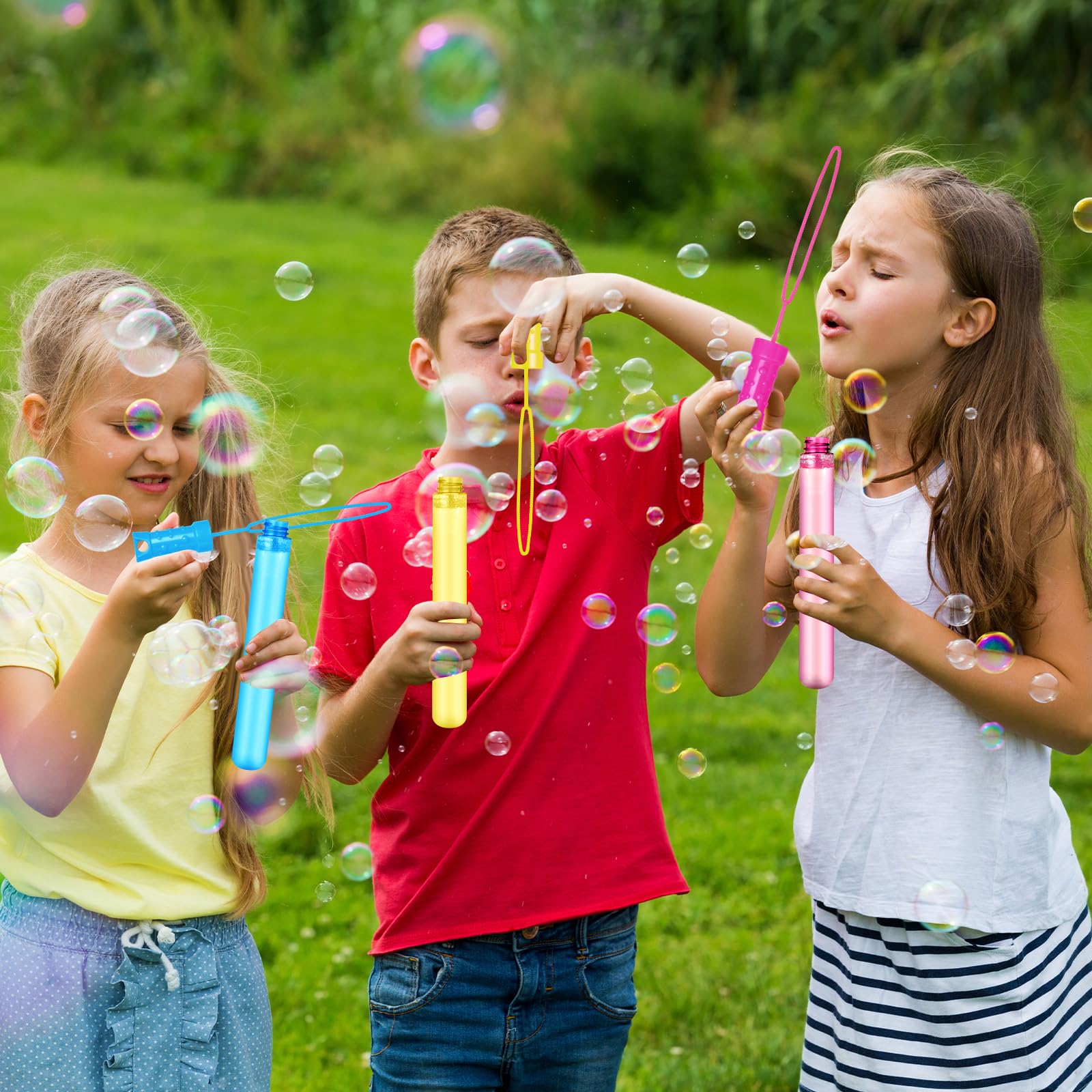 Letapapa 12-Pack Giant Bubble Wands – 6 Colors, 2 oz Each, Party Favors for Kids