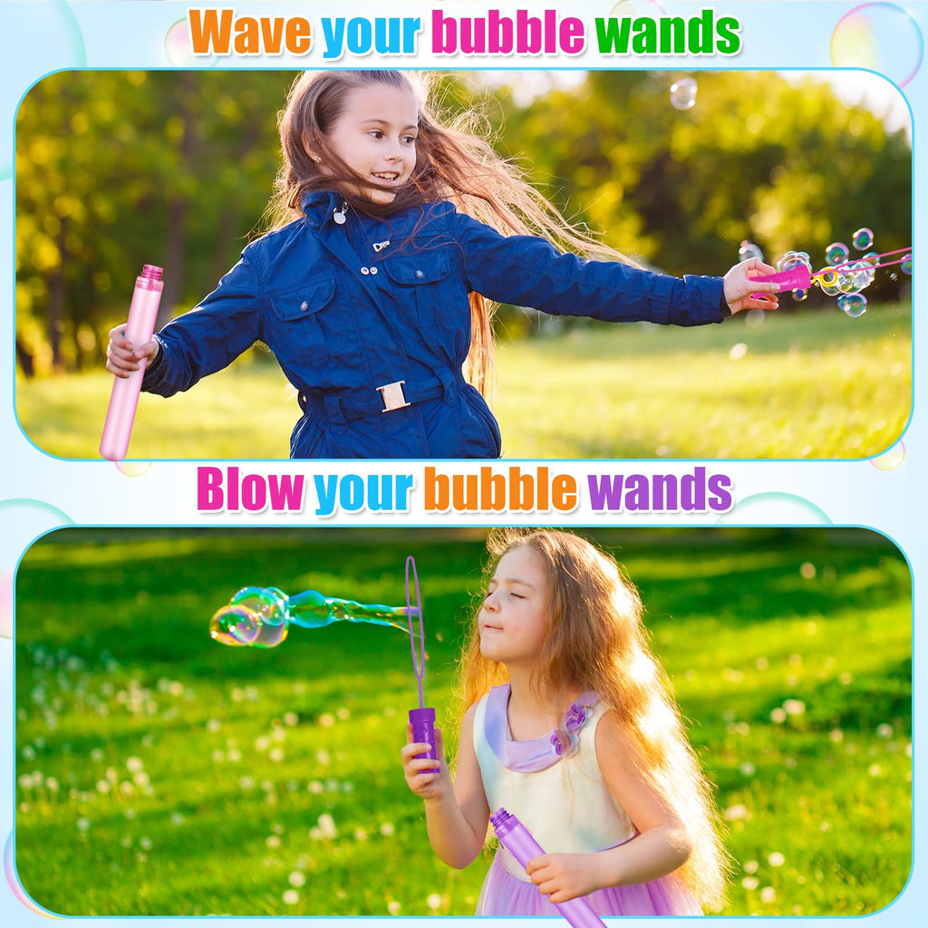 Letapapa 12-Pack Giant Bubble Wands – 6 Colors, 2 oz Each, Party Favors for Kids