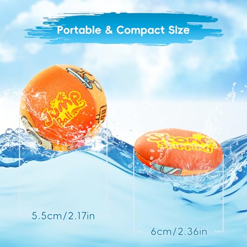 LETREEN 4-Piece Water Skipping Balls Set – Soft TPR Gel Bouncing Balls & Discs for Beach, Pool, Lake – Fun for Kids Ages 3+