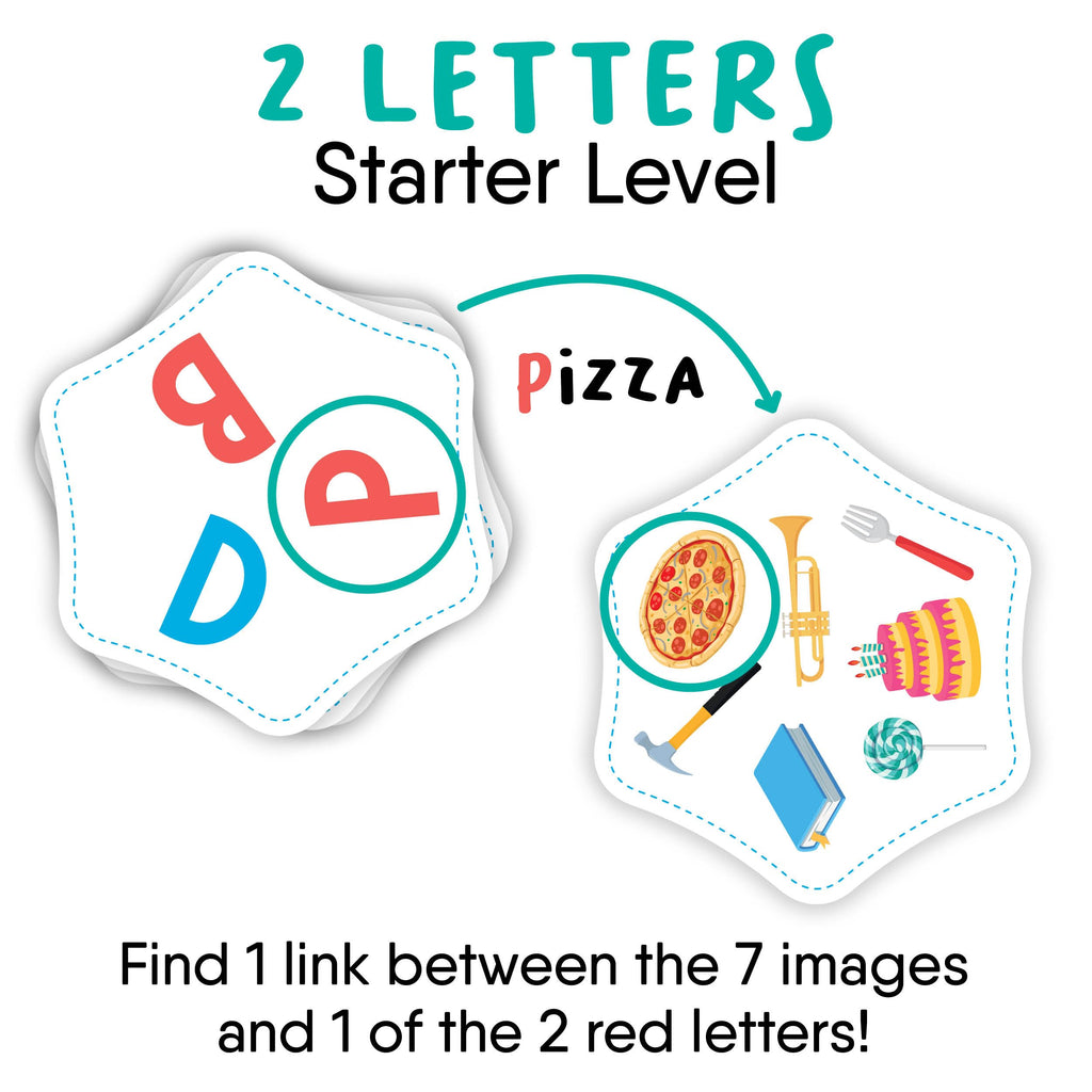 Letter Links Word Match Game by FlexiQ – Fast-Paced Family Card Game for Kids 6+