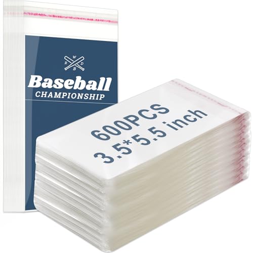 Lewtemi 600 Clear Resealable Card Sleeves – 3.5 x 5.5 Inches for Trading Cards & Slabs