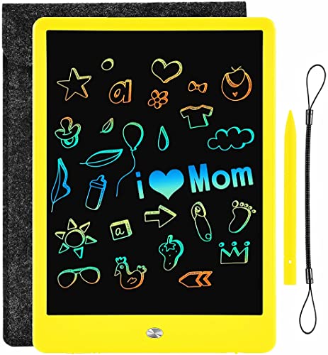 LEYAOYAO 10-Inch LCD Writing Tablet for Kids – Colorful Drawing Pad with Protective Bag, Yellow