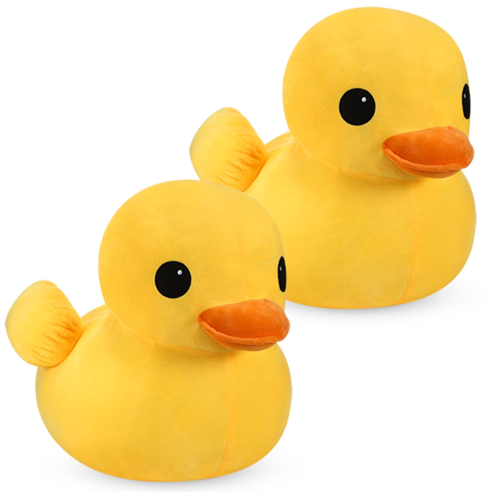Leyndo 2 Pack Giant Yellow Duck Plush Toys – 7.9 Inch Soft Stuffed Pillows for Kids and Adults