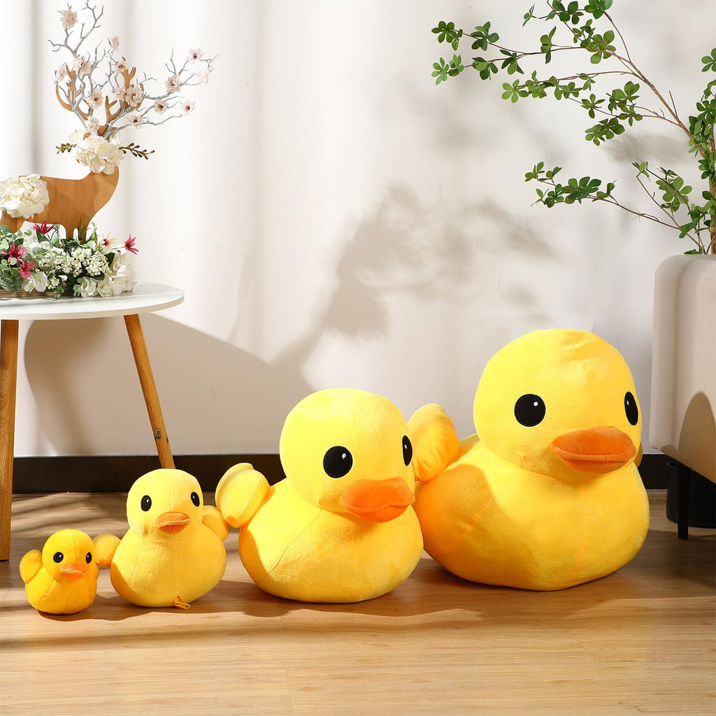 Leyndo 2 Pack Giant Yellow Duck Plush Toys – 7.9 Inch Soft Stuffed Pillows for Kids and Adults