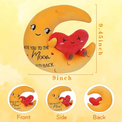 LeYoHa 10-Inch Moon Love Plush - I Love You to the Moon and Back Stuffed Animal with Heart and Gift Card