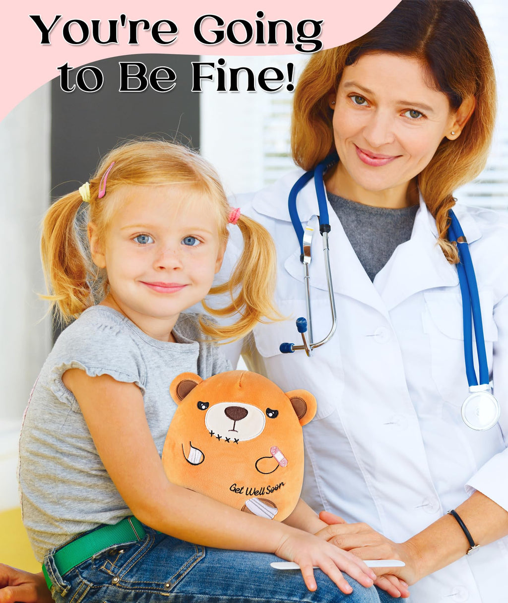 LeYoHa 8-Inch Get Well Soon Teddy Bear with Band-Aid Plush Toy for Recovery