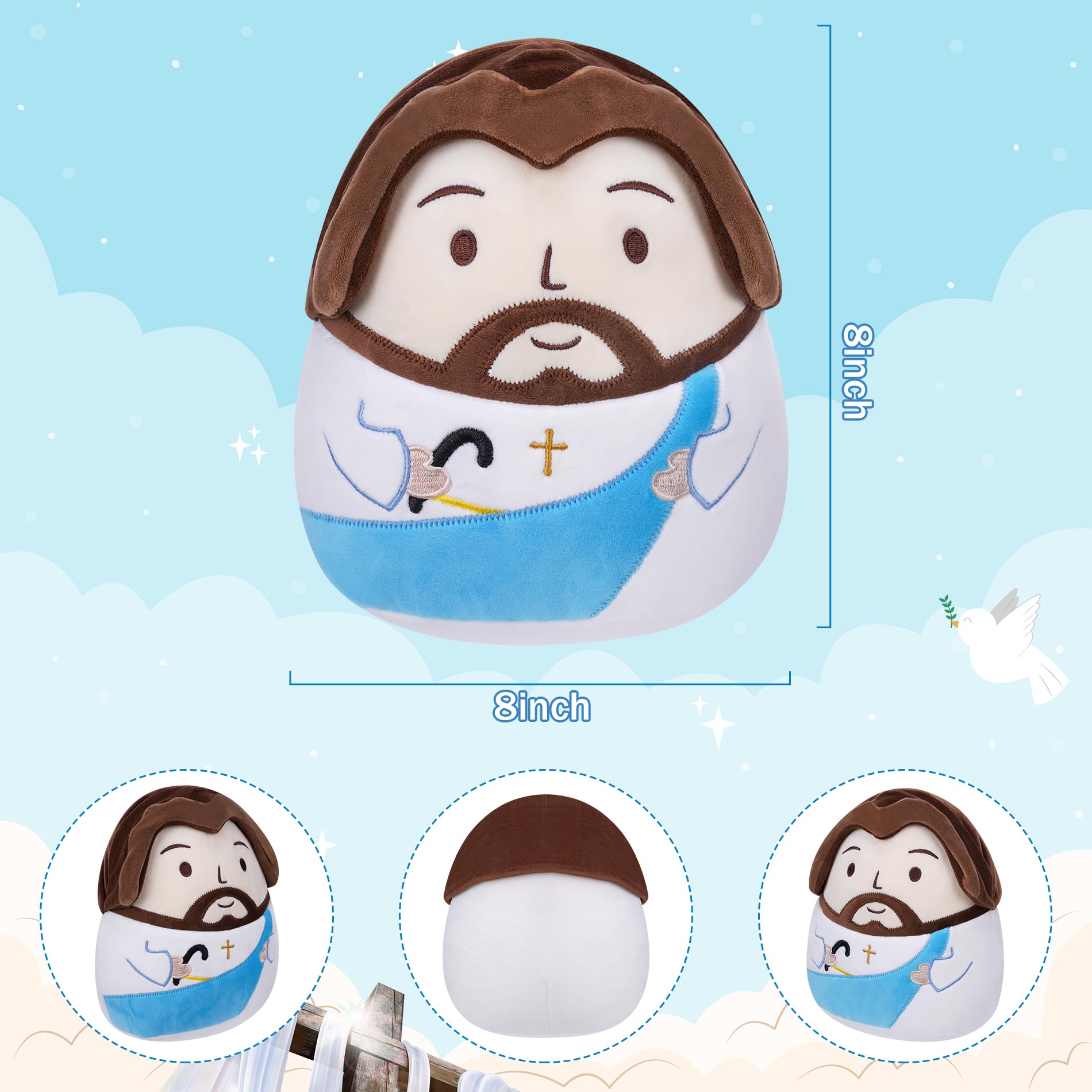 LeYoHa Jesus Plush Doll – Soft Christian Toy with Cross Embroidery & Gift Set
