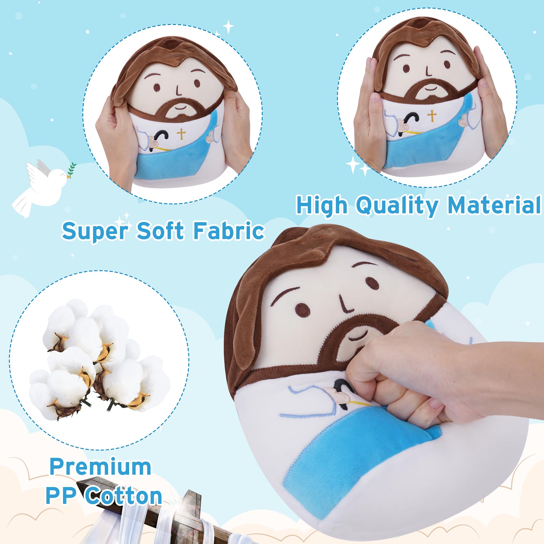 LeYoHa Jesus Plush Doll – Soft Christian Toy with Cross Embroidery & Gift Set