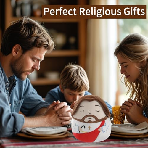 LeYoHa Jesus Plush Toy – 8 Inch Stuffed Animal with Cross Embroidery, Baptism & Easter Gift Set