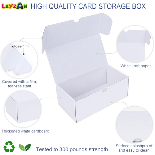 Leyzan 8-Pack Trading Card Storage Box – Holds 3200 Cards with Dividers & Labels